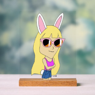 chibi bunnygirl acryl bord