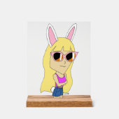 chibi bunnygirl acryl bord (Voorkant)