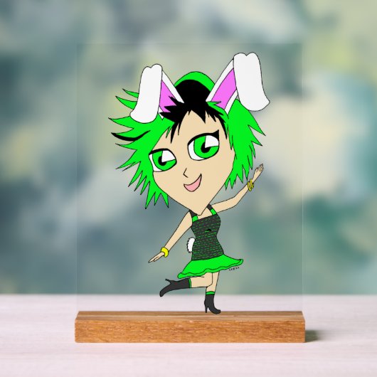 chibi bunnygirl acryl bord (Neutraal)