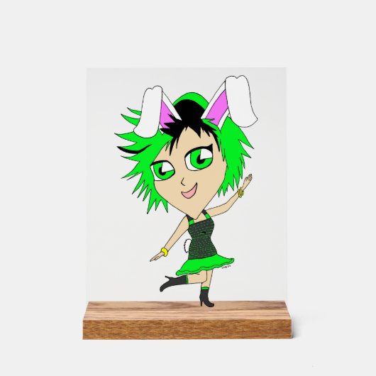 chibi bunnygirl acryl bord (Voorkant)