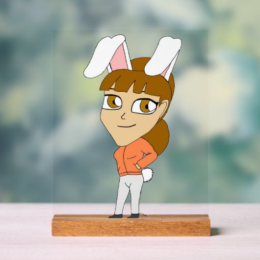 chibi bunnygirl acryl bord (Neutraal)