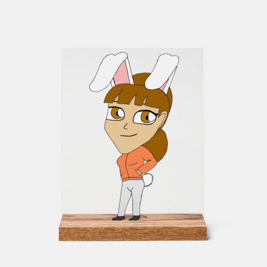 chibi bunnygirl acryl bord (Voorkant)