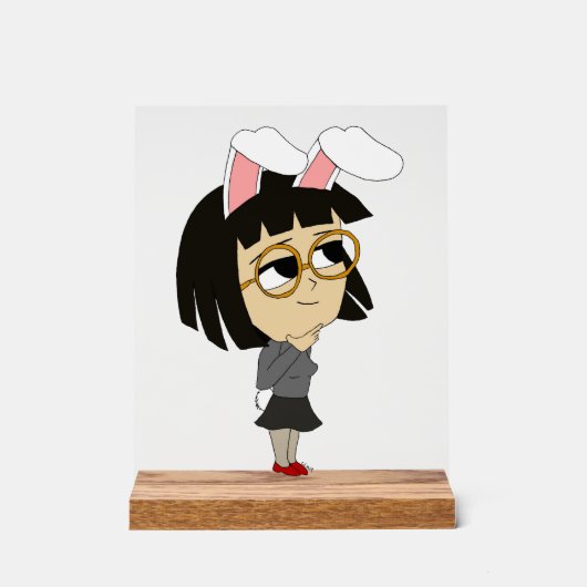 chibi bunnygirl acryl bord (Voorkant)