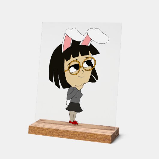 chibi bunnygirl acryl bord (Hoek)