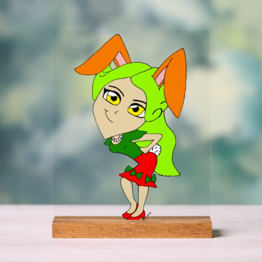 chibi bunnygirl acryl bord (Neutraal)