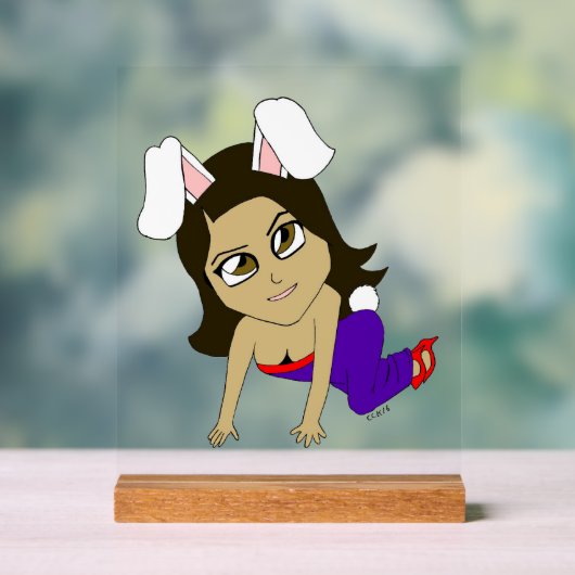 chibi bunnygirl acryl bord (Neutraal)