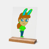 chibi bunnygirl acryl bord (Hoek)