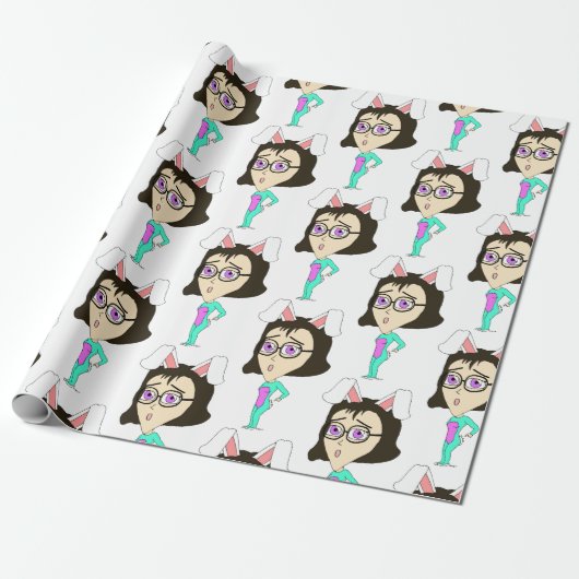 chibi bunnygirl cadeaupapier (Uitgerold)