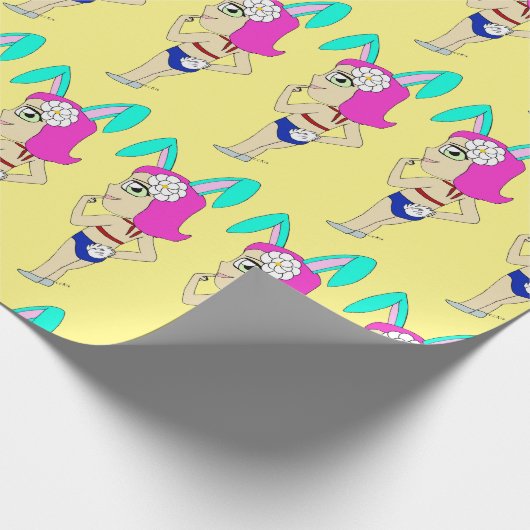 chibi bunnygirl cadeaupapier (Hoek)