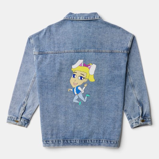 chibi bunnygirl denim jacket (Achterkant)