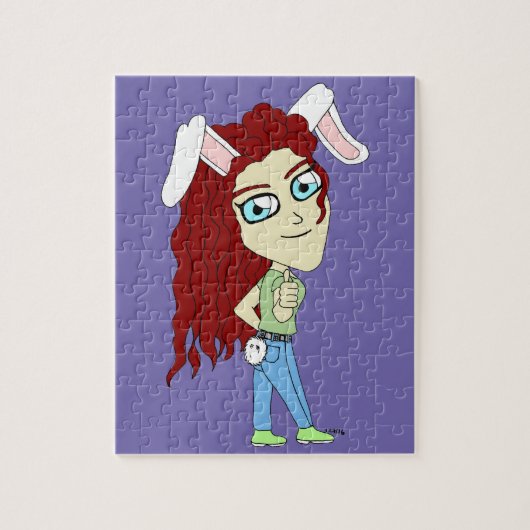 Chibi Bunnygirl die een duim omhoog geeft Legpuzzel (Verticaal)