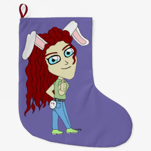 Chibi Bunnygirl giving a thumbs up Grote Kerstsok