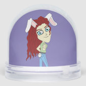 Chibi Bunnygirl giving a thumbs up Sneeuwbol (Achterkant)