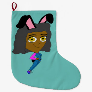 chibi bunnygirl grote kerstsok