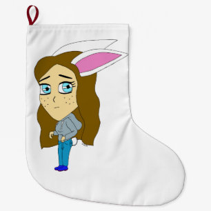 chibi bunnygirl grote kerstsok