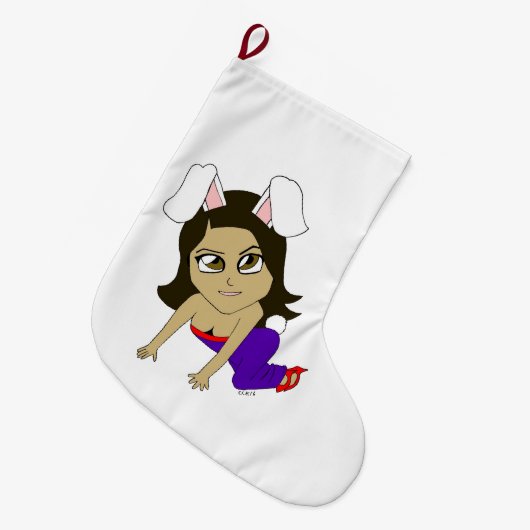 chibi bunnygirl grote kerstsok (Voorkant (Hangend))
