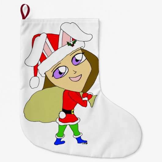 chibi bunnygirl grote kerstsok (Voorkant)