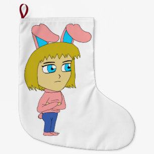 chibi bunnygirl grote kerstsok