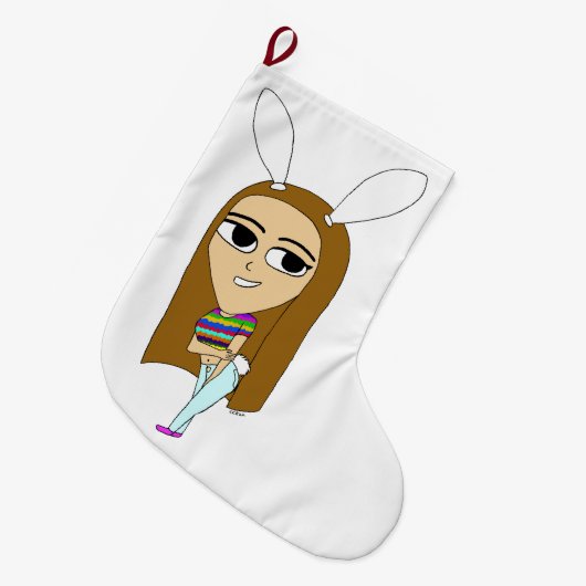 chibi bunnygirl grote kerstsok (Voorkant (Hangend))
