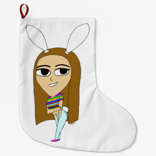 chibi bunnygirl grote kerstsok