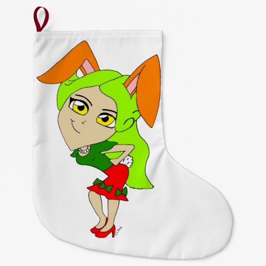 chibi bunnygirl grote kerstsok (Voorkant)