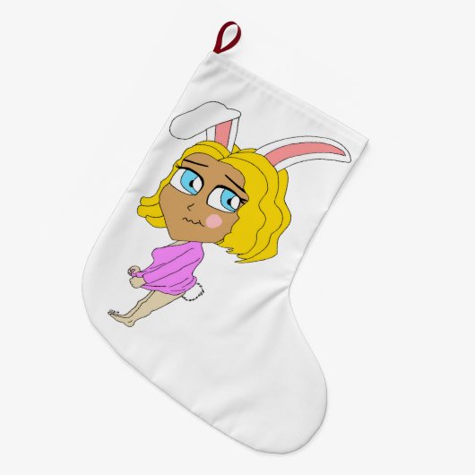 chibi bunnygirl grote kerstsok (Voorkant (Hangend))