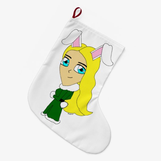 chibi bunnygirl grote kerstsok (Voorkant (Hangend))
