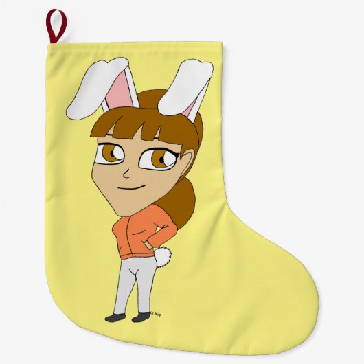 chibi bunnygirl grote kerstsok (Voorkant)