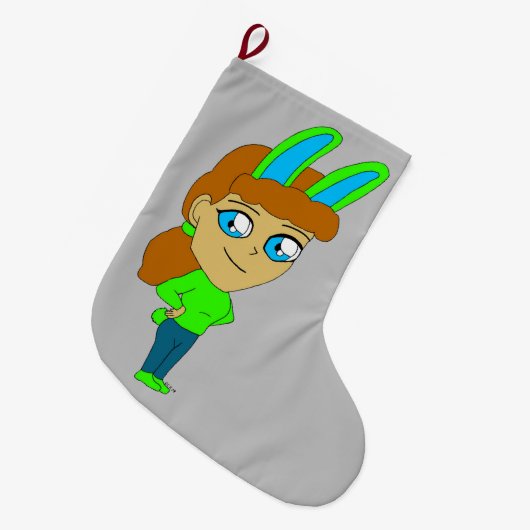 chibi bunnygirl grote kerstsok (Voorkant (Hangend))