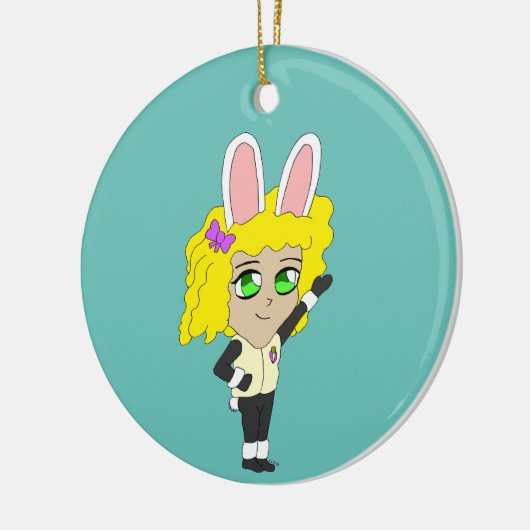 chibi bunnygirl keramisch ornament (Links)