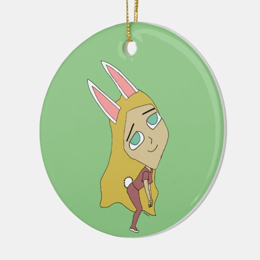 chibi bunnygirl keramisch ornament (Links)