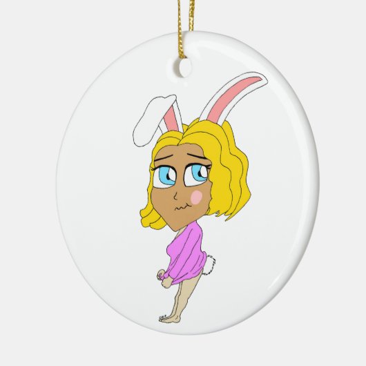 chibi bunnygirl keramisch ornament (Links)