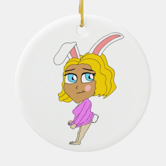 chibi bunnygirl keramisch ornament (Achterkant)
