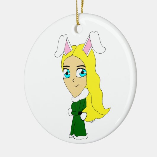 chibi bunnygirl keramisch ornament (Links)