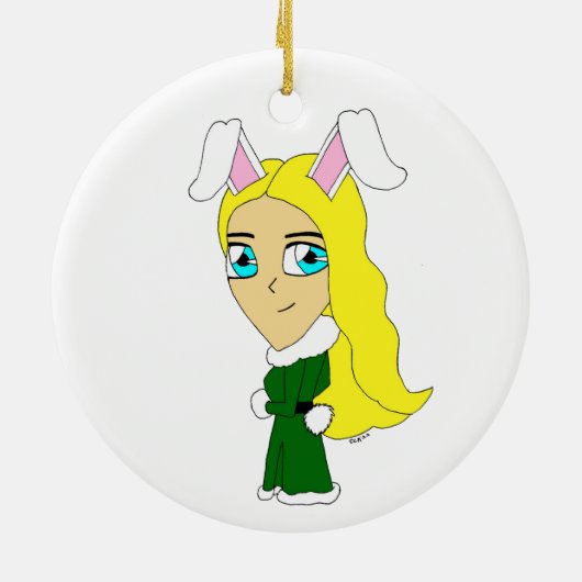 chibi bunnygirl keramisch ornament (Achterkant)