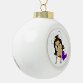 chibi bunnygirl keramische bal ornament (Links)
