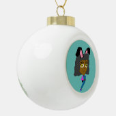 chibi bunnygirl keramische bal ornament (Links)
