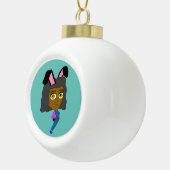 chibi bunnygirl keramische bal ornament (Rechts)