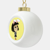 chibi bunnygirl keramische bal ornament (Rechts)