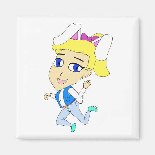 chibi bunnygirl magneet (Voorkant)