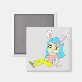 chibi bunnygirl magneet (Voorkant / Achterkant)