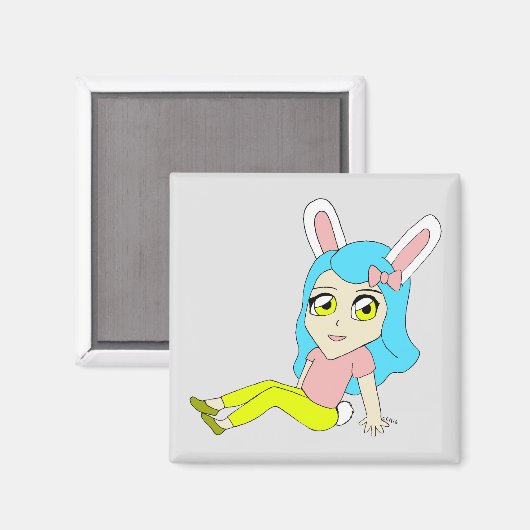chibi bunnygirl magneet (Voorkant / Achterkant)