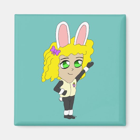 chibi bunnygirl magneet (Voorkant)
