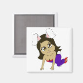 chibi bunnygirl magneet (Voorkant / Achterkant)