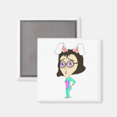chibi bunnygirl magneet (Voorkant / Achterkant)