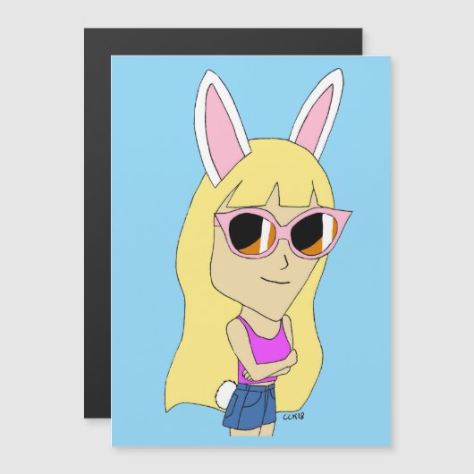 chibi bunnygirl magnet (Voorkant / Achterkant)
