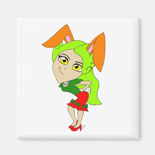 chibi bunnygirl magnet (Voorkant)