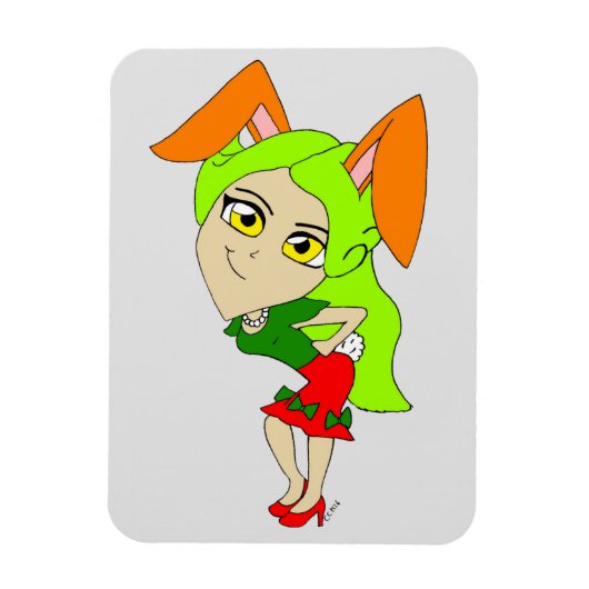 chibi bunnygirl magnet magneet (Verticaal)