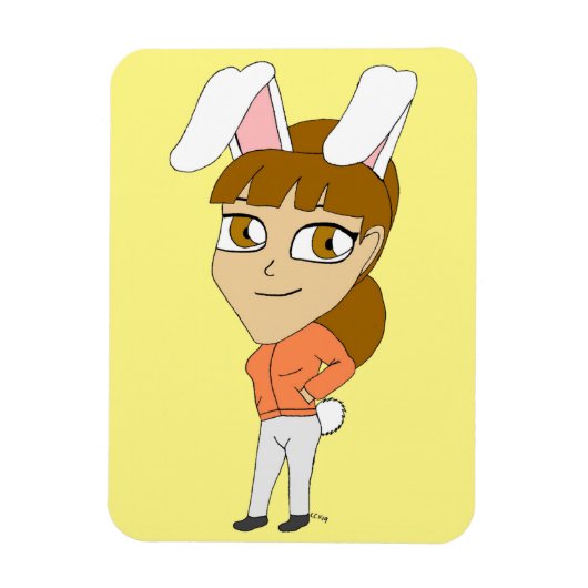 chibi bunnygirl magnet magneet (Verticaal)
