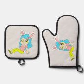 chibi bunnygirl ovenwant & pannenlap set (Voorkant)